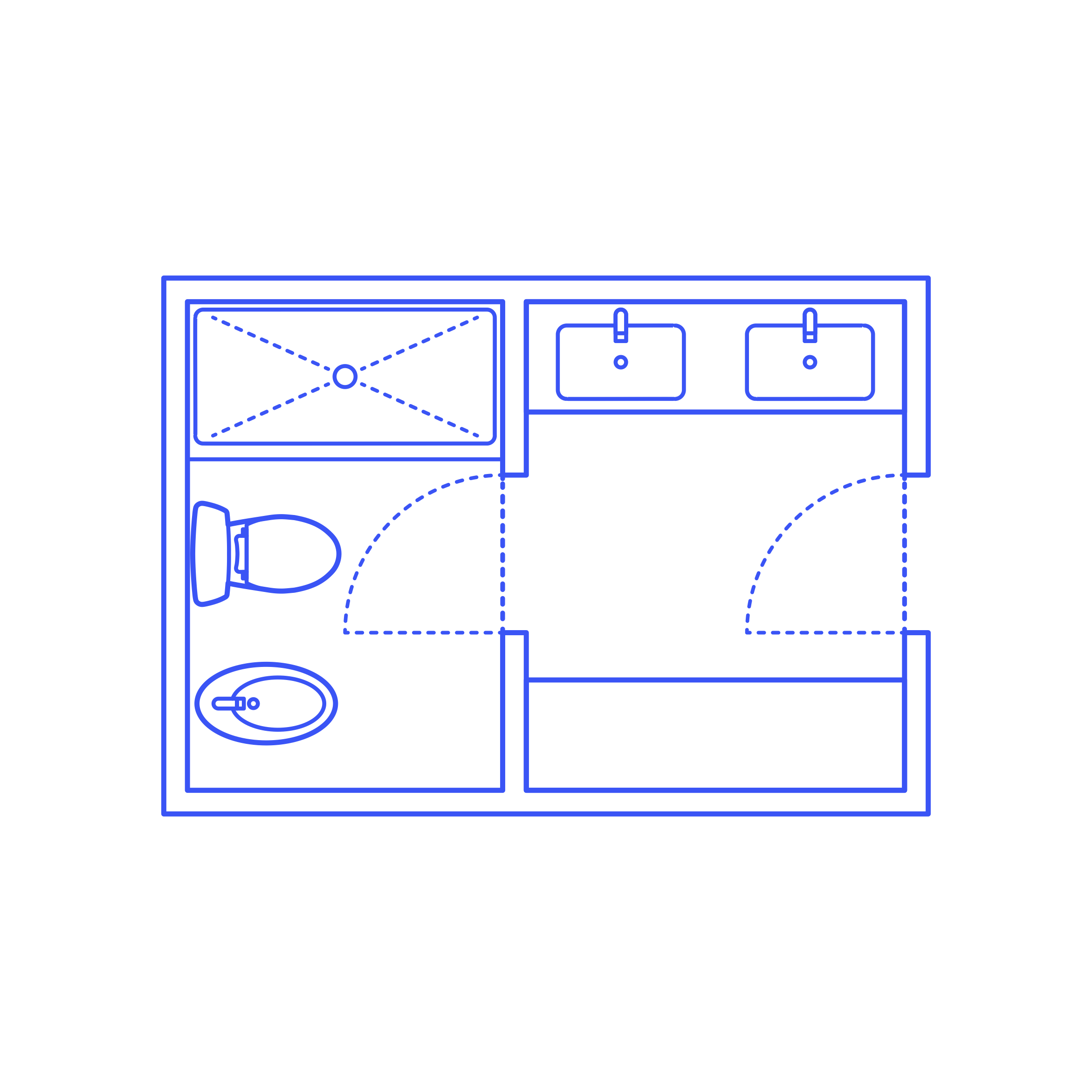 Layouts Bathrooms Primary Split Shower Bidet 2 Wall Black And White Svg Vector Free Vectors